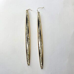 5" Gold and Crystal Chandelier Earrings Hook Chandelier Earrings Statement Hooks